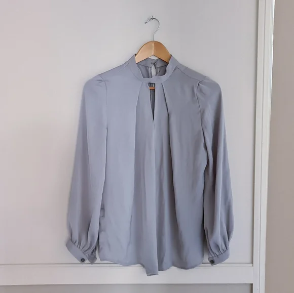 Gorgeous Custom Made Grey Blouse Longsleeve - Picture 1 of 5